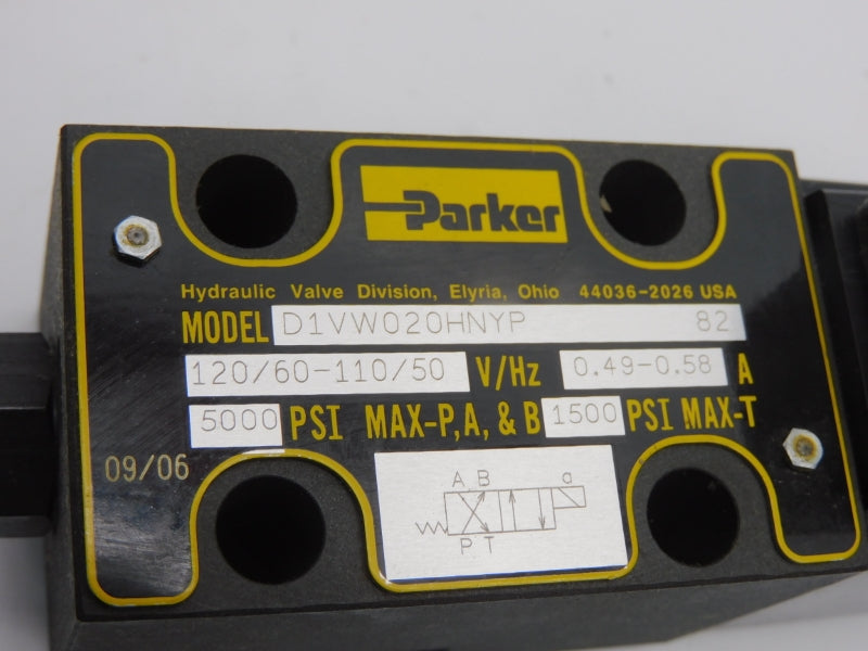 PARKER D1VW020HNYP 110/120V 0.49-0.58A 5000PSI NSNP