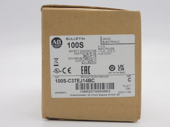ALLEN BRADLEY 100S-C37EJ14BC SER. C 24VDC 65A (BR/WH) NSMP