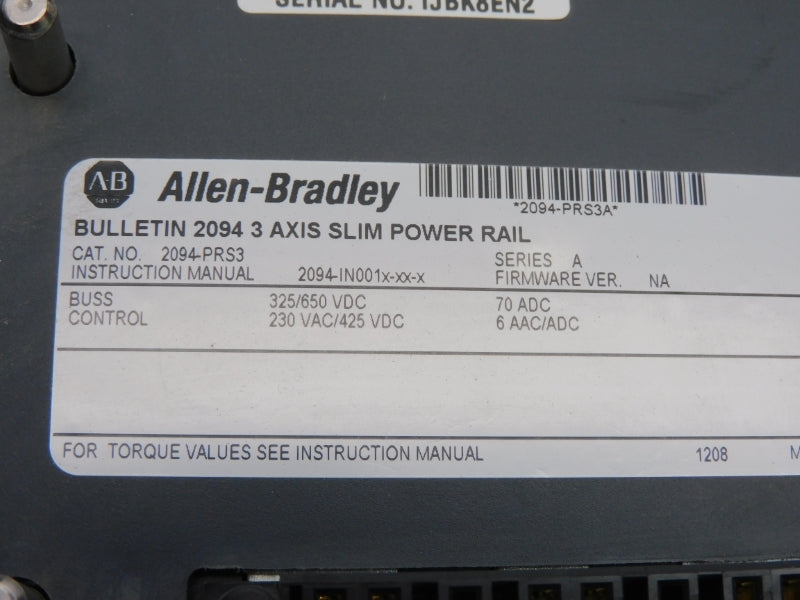 ALLEN BRADLEY 2094-PRS3 SER. A 230VAC 6A NSNP