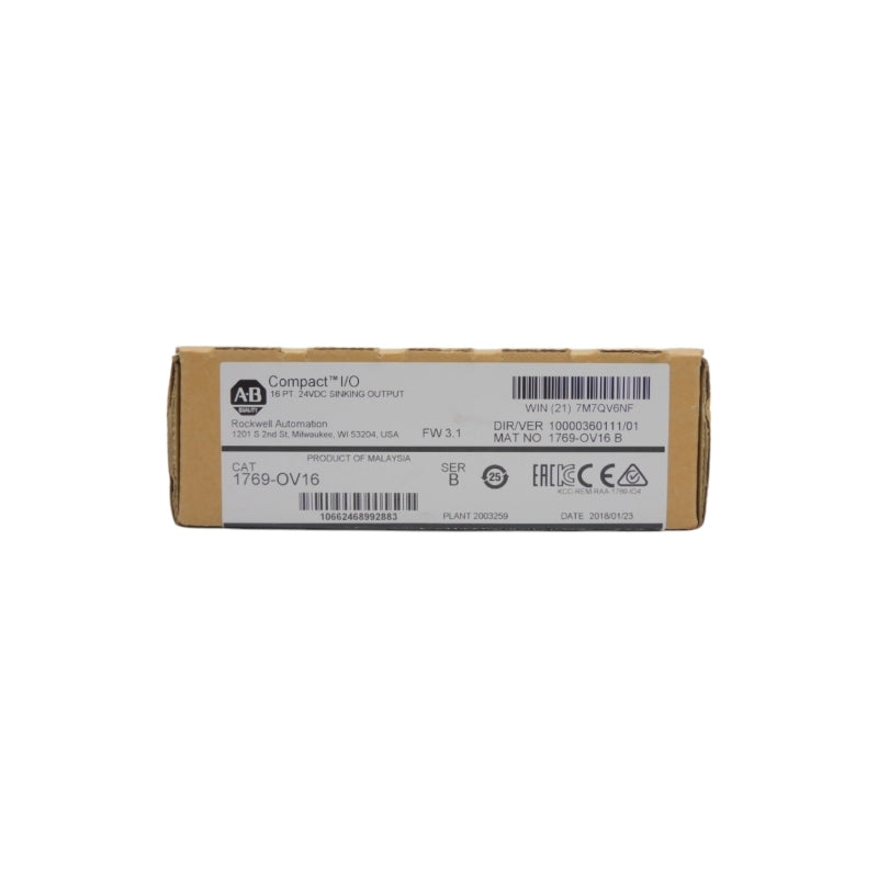ALLEN BRADLEY 1769-OV16 SER. B F/W 3.1 VER. 01 24VDC DATE: 2018 NSFS