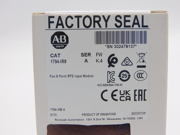 ALLEN BRADLEY 1794-IR8 SER. A F/W K.4 DATE: 2022 NSFS