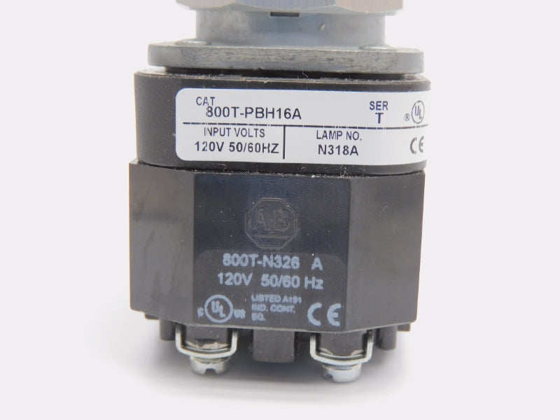 ALLEN BRADLEY 800T-PBH16A SER. T 120V (WH) NSMP