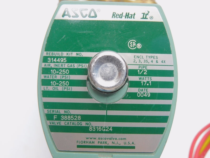 ASCO 8316G24 110/120V 10-250PSI 1/2" NSNP