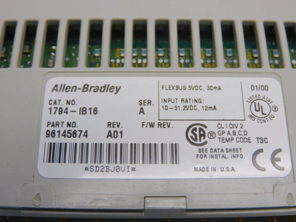 ALLEN BRADLEY 1794-IB16 SER. A REV. A01 10-31.2VDC UNMP