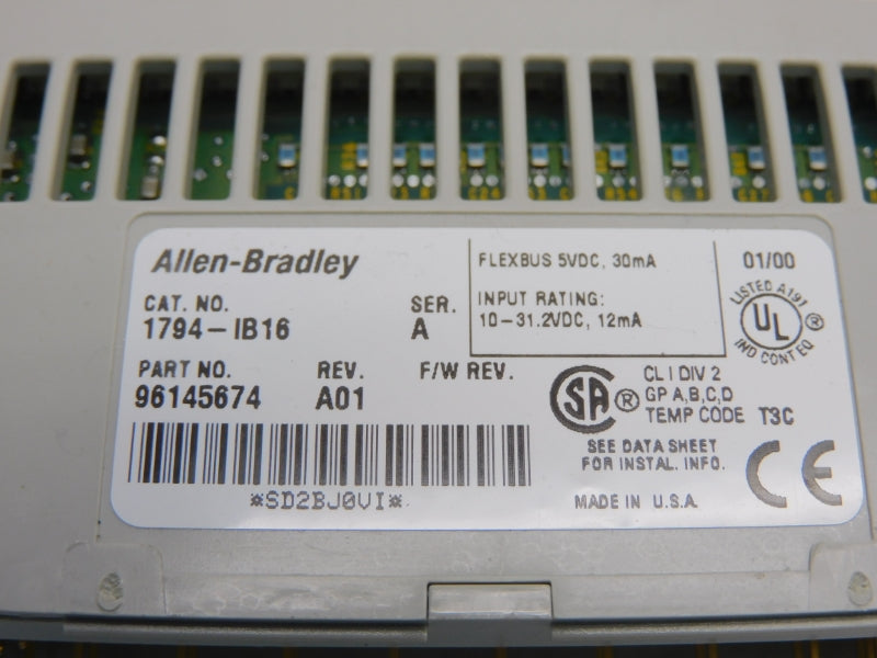 ALLEN BRADLEY 1794-IB16 SER. A REV. A01 10-31.2VDC UNMP