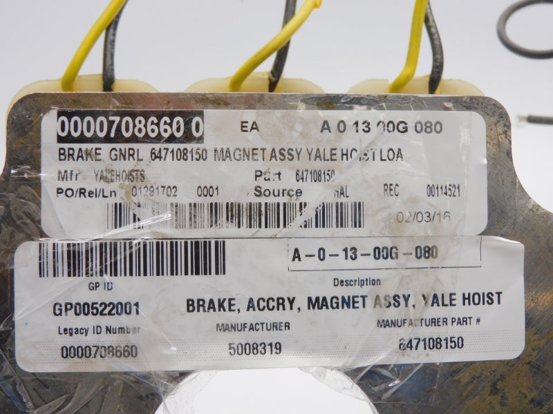 YALE HOIST 647108150 K070339-001 NSNP
