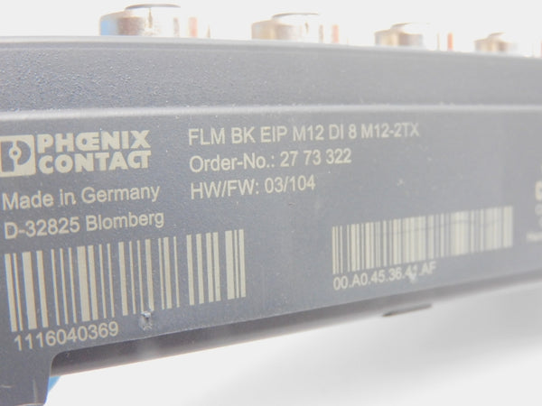 PHOENIX CONTACT FLMBKEIPM12DI8M12-2TX 2773322 F/W 104 NSNP