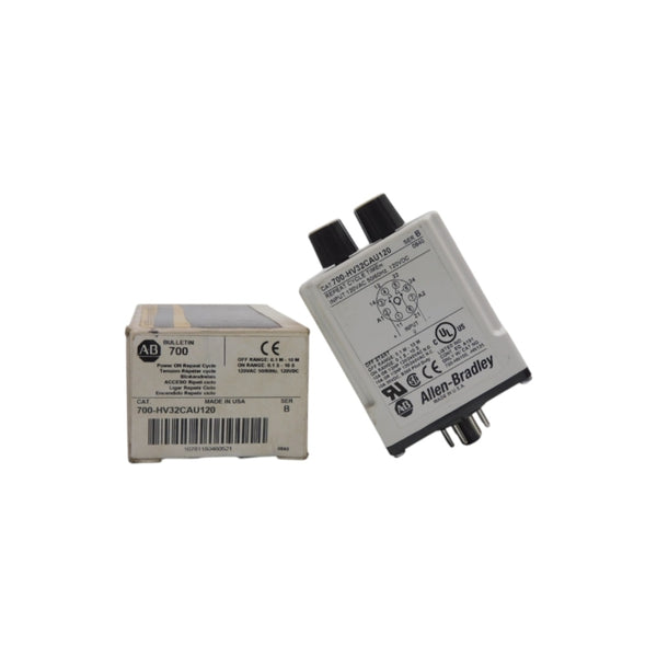 ALLEN BRADLEYM 700-HV32CAU120 SER. B 120V 10A 0.1S-10S/0.1M-10M (WH) NSMP