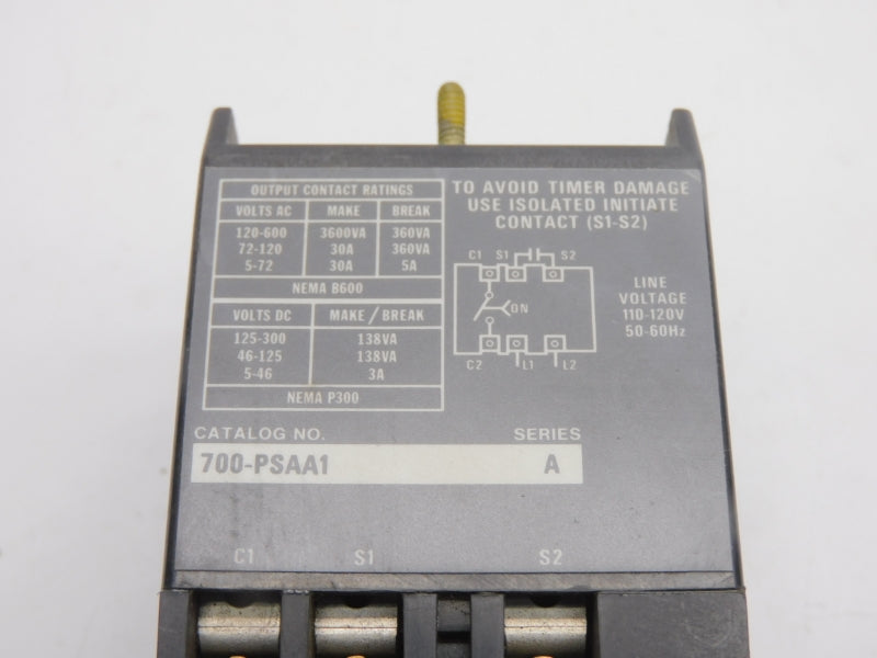 ALLEN BRADLEY 700-PSAA1 SER. A 110/120V 30A 0.1-2S UNMP