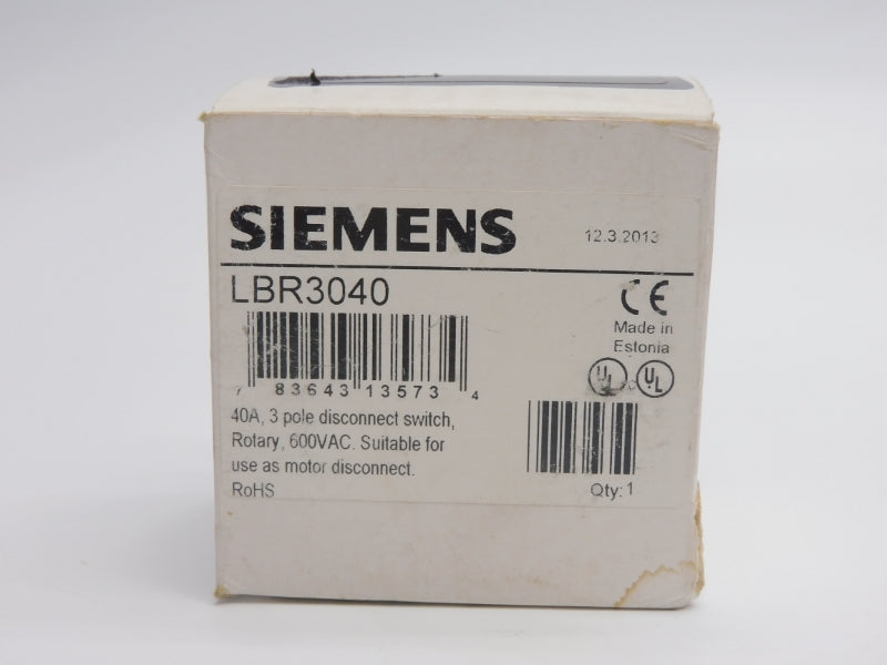 SIEMENS LBR3040 600VAC 40A NSMP