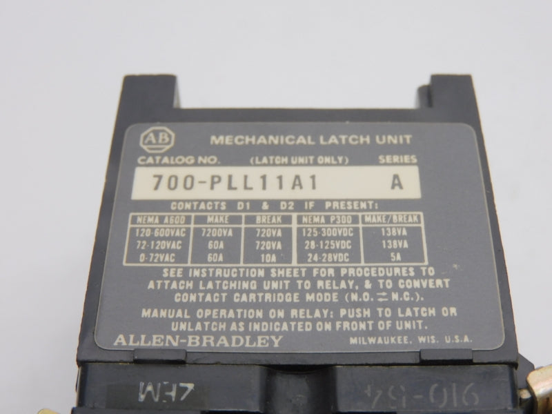 ALLEN BRADLEY 700-PLL11A1 SER. A 110-115/120V 60A UNMP