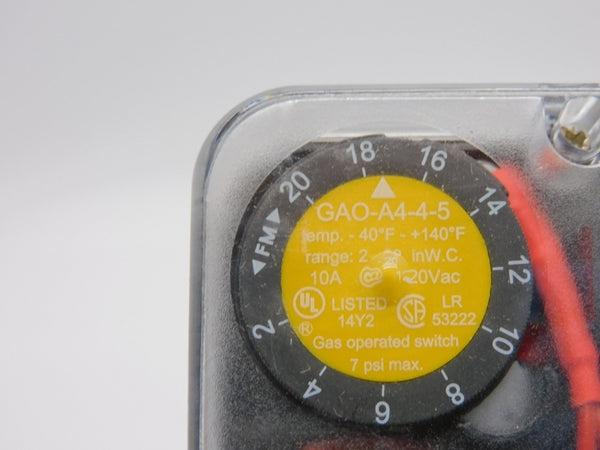 DUNGS GAO-A4-4-5 120VAC 10A 7PSI NSNP