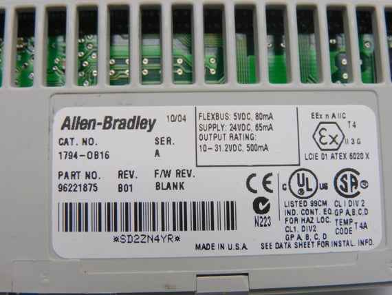 ALLEN BRADLEY 1794-OB16 SER. A REV. B01 10-31.2VDC NSNP