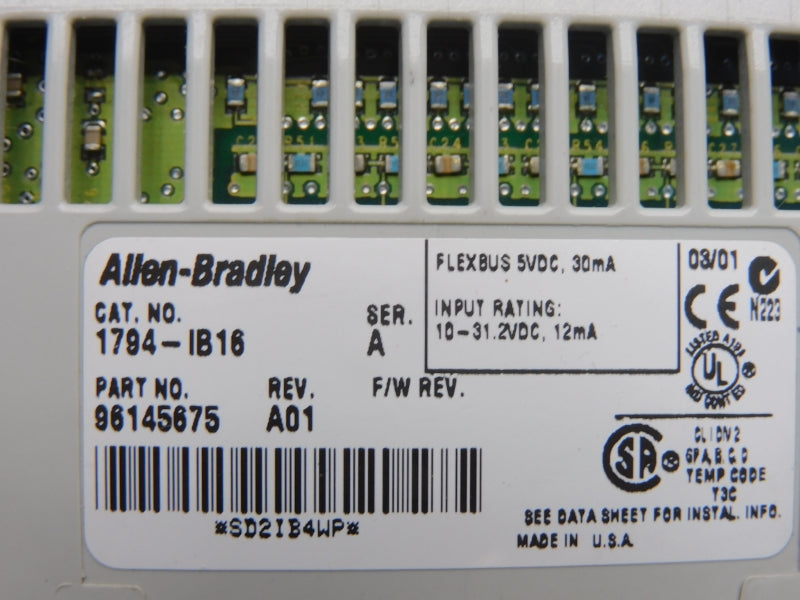 ALLEN BRADLEY 1794-IB16 SER. A REV. A01 10-31.2VDC NSNP