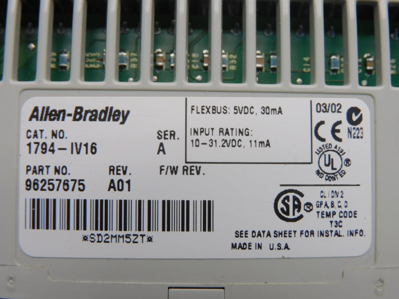 ALLEN BRADLEY 1794-IV16 SER. A REV. A01 10-31.2VDC NSNP