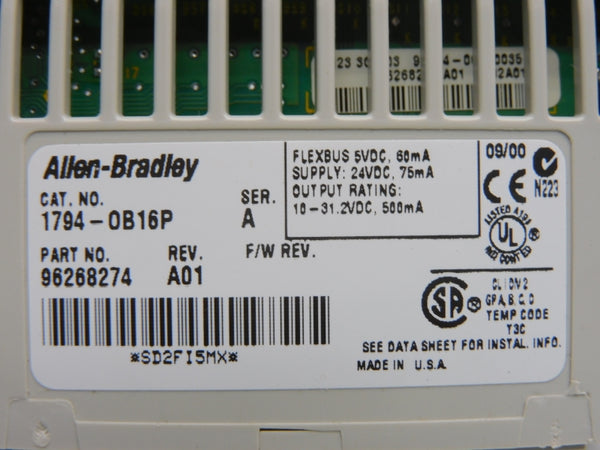 ALLEN BRADLEY 1794-OB16P SER. A REV. A01 10-31.2VDC NSNP