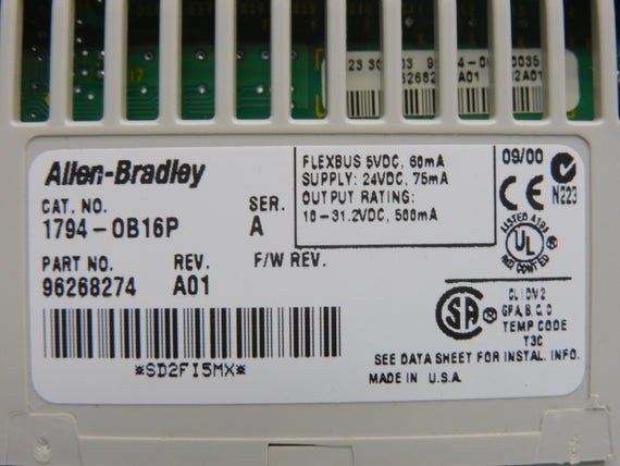 ALLEN BRADLEY 1794-OB16P SER. A REV. A01 10-31.2VDC NSNP