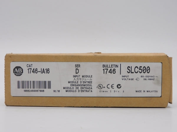 ALLEN BRADLEY 1746-IA16 SER. D 85-132VAC DATE: 2010 NSFS