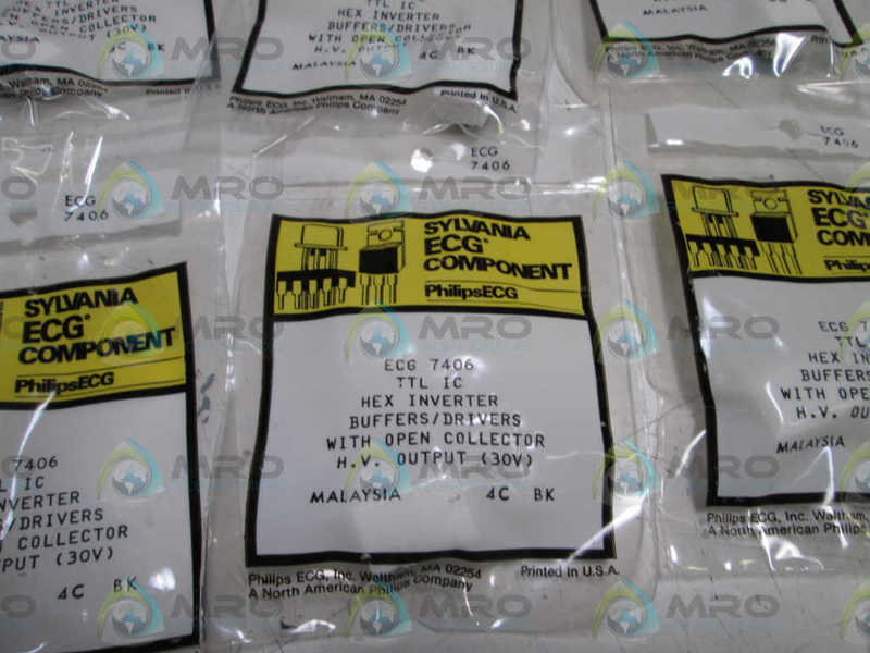 LOT OF 10 ECG HEX INVERTER 7406 NSMP