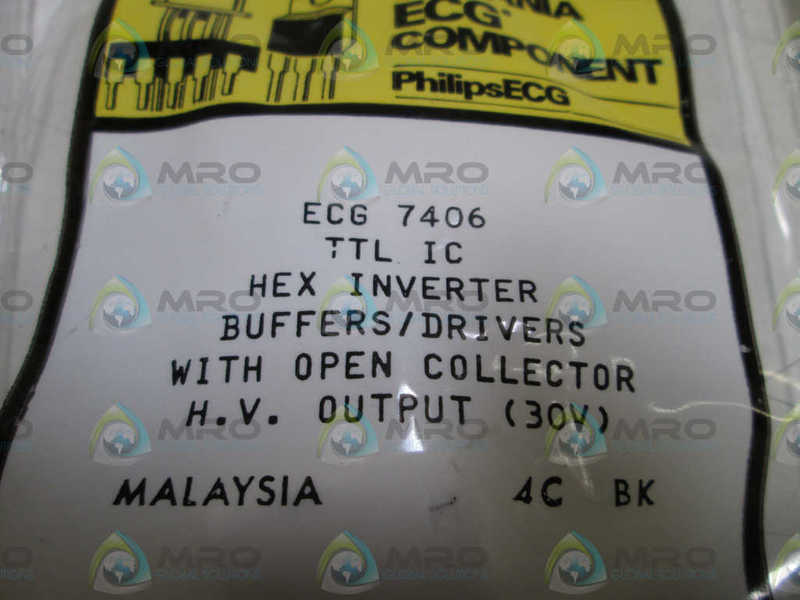 LOT OF 10 ECG HEX INVERTER 7406 NSMP