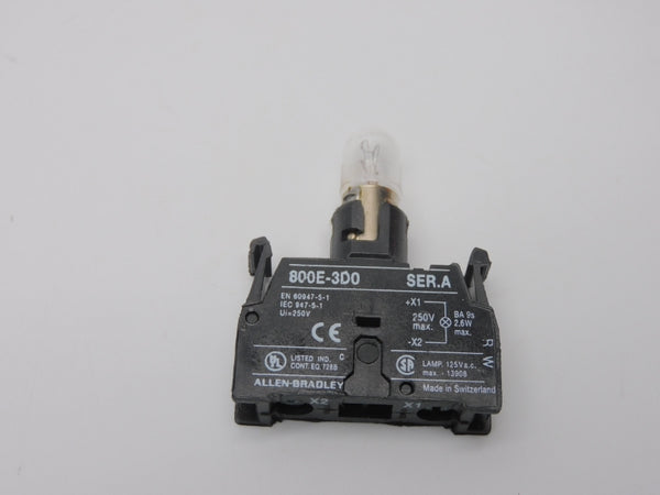 ALLEN BRADLEY 800E-3D0 SER. A 250V (W/BULB) NSNP