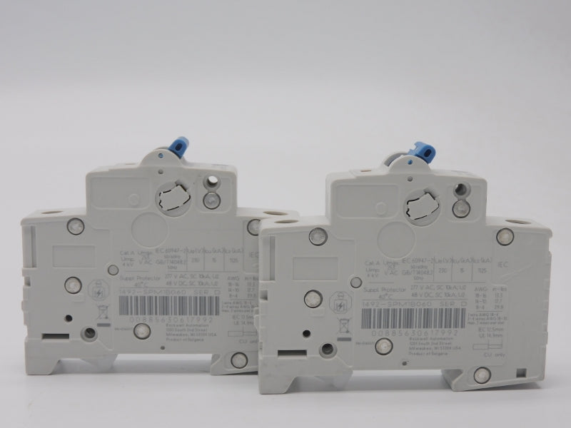 ALLEN BRADLEY 1492-SPM1B060 SER. D 277VAC 6A (PKG OF 2)(WH) NSMP