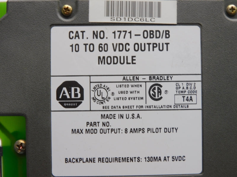 ALLEN BRADLEY 1771-OBDC SER. B 10-60VDC 8A UNMP