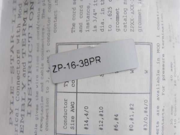 PYLE-STAR-LINE ZP-16-38PR NSMP
