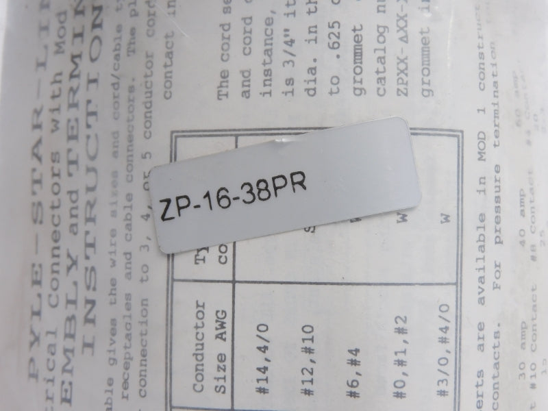 PYLE-STAR-LINE ZP-16-38PR NSMP