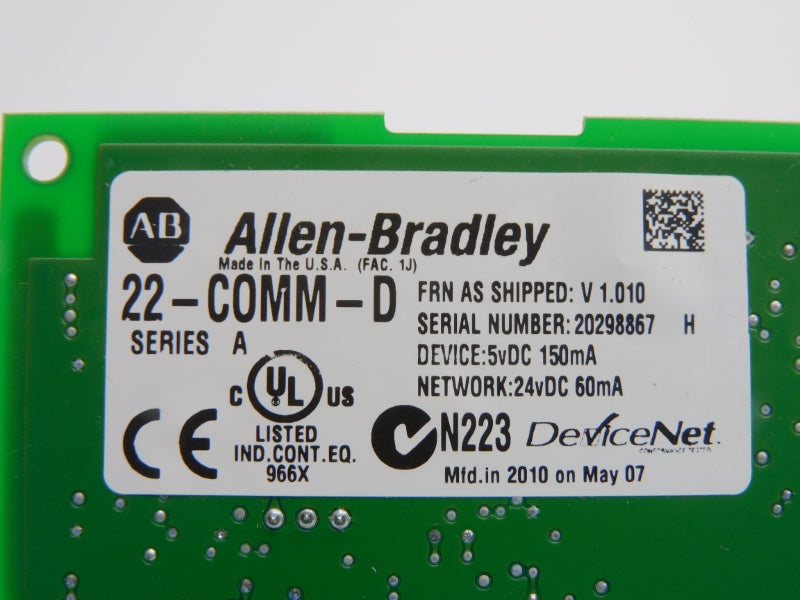 ALLEN BRADLEY 22-COMM-D SER. A F/W V1.010 24VDC NSNP