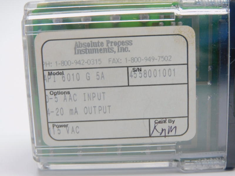 ABSOLUTE PROCESS INSTRUMENTS API6010G5A 115VAC NSMP