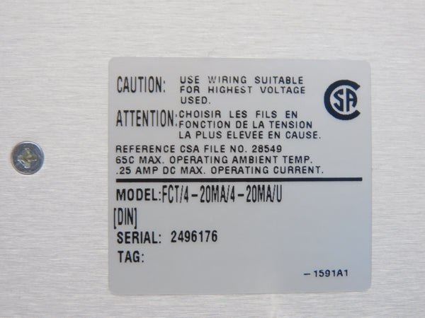 MOORE INDUSTRIES FCT/4-20MA/4-20MA/U[DIN] 10V .25A NSNP