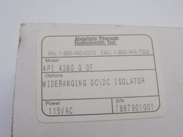ABSOLUTE PROCESS INSTRUMENTS API4380GDF 115VAC NSFS