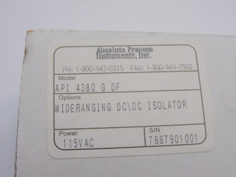 ABSOLUTE PROCESS INSTRUMENTS API4380GDF 115VAC NSFS