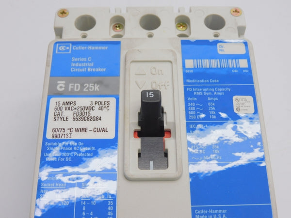 CUTLER HAMMER FD3015 SER. C 600VAC 15A NSMP