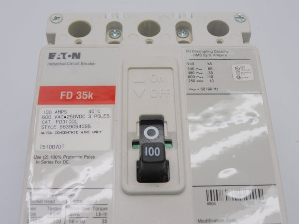 EATON FD3100L 600VAC 100A NSMP