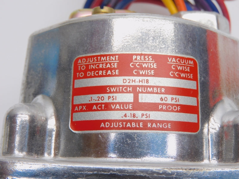 BARKSDALE D2H-H18 480V 10A .4-18PSI NSNP