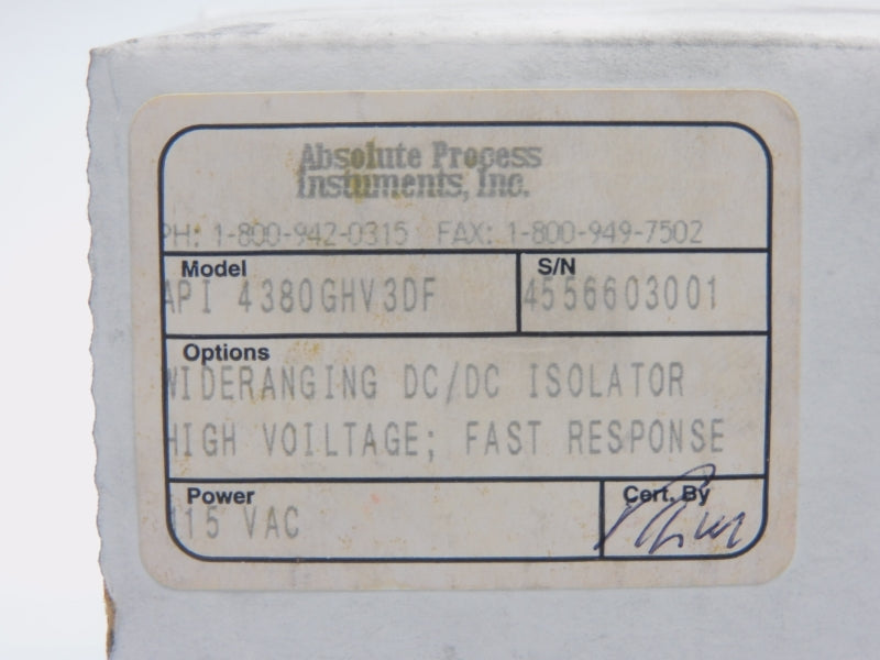 API 4380GHV3DF 115VAC NSMP