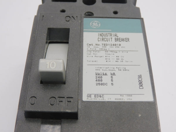 GENERAL ELECTRIC TED124010WL 480VAC 10A (GREEN) NSMP