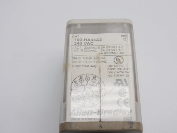 ALLEN BRADLEY 700-HA33A2 SER. C 240VAC 10A UNMP