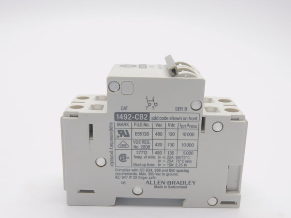 ALLEN BRADLEY 1492-CB2G150 SER. B 480VAC 15A (BK/BL) NSMP
