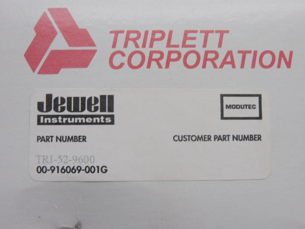 JEWELL INSTRUMENTS TRI-52-9600 00-916069-001G NSMP