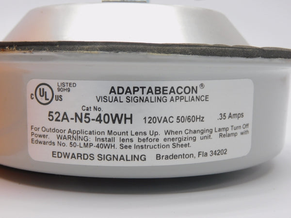EDWARDS SIGNALING 52A-N5-40WH 120VAC .35A (NO BULB) NSMP