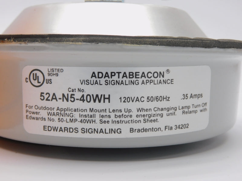 EDWARDS SIGNALING 52A-N5-40WH 120VAC .35A (NO BULB) NSMP