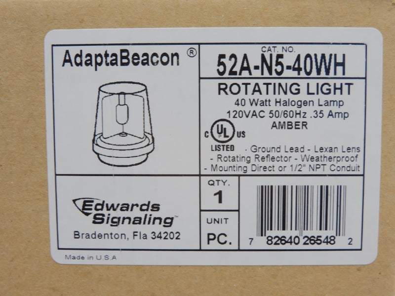 EDWARDS SIGNALING 52A-N5-40WH 120VAC .35A (NO BULB) NSMP