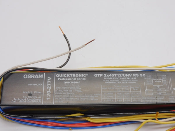 OSRAM QTP2X40T12/UNVRSC 120-277V 0.62A NSNP