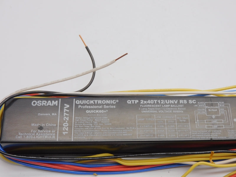 OSRAM QTP2X40T12/UNVRSC 120-277V 0.62A NSNP
