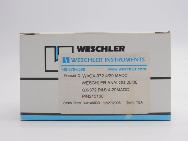 WESCHLER INSTRUMENTS GX-372 215160 NSMP