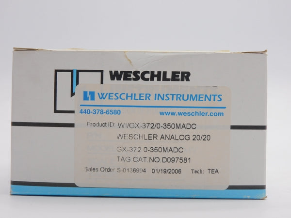 WESCHLER INSTRUMENTS D097581 GX-372 NSMP