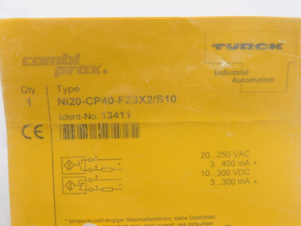 TURCK NI20-CP40-FZ3X2/S10 13411 10-300VDC NSMP